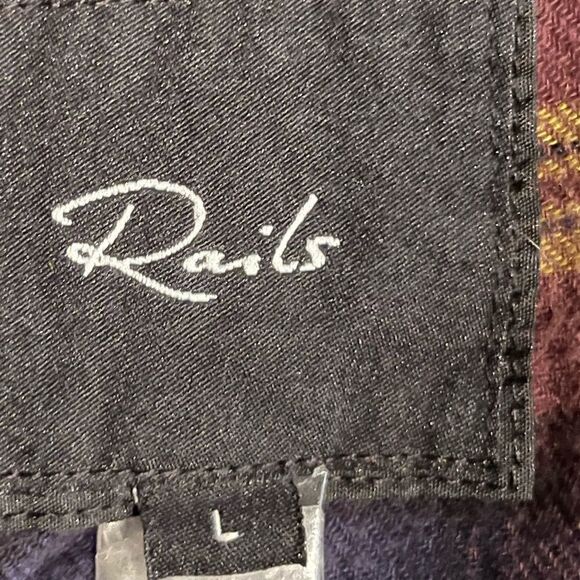 Rails Lauren Shirt Navy Hazelnut Pink Size Large - Picture 6 of 14